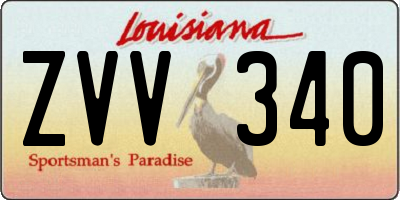 LA license plate ZVV340