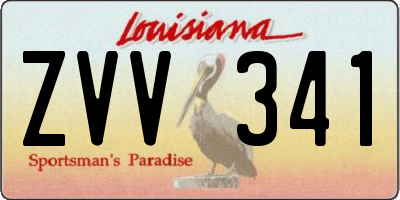 LA license plate ZVV341