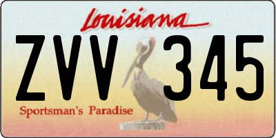 LA license plate ZVV345