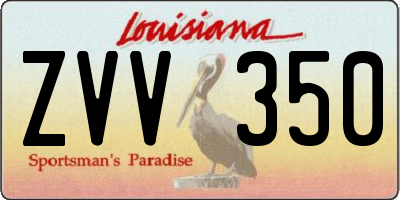 LA license plate ZVV350