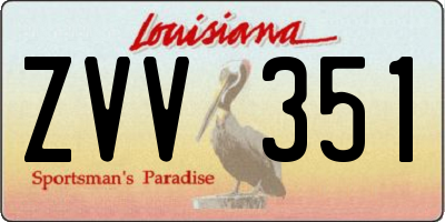 LA license plate ZVV351