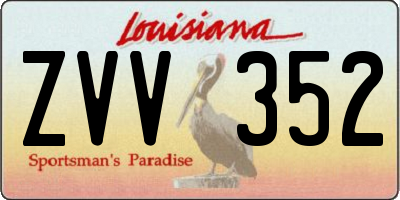 LA license plate ZVV352