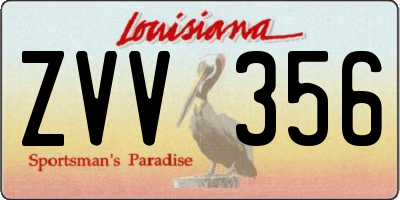 LA license plate ZVV356