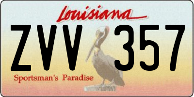 LA license plate ZVV357