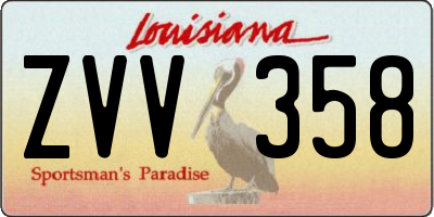 LA license plate ZVV358