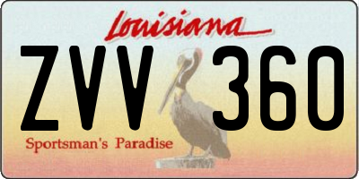 LA license plate ZVV360