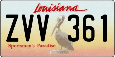LA license plate ZVV361