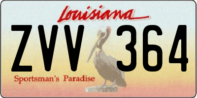 LA license plate ZVV364