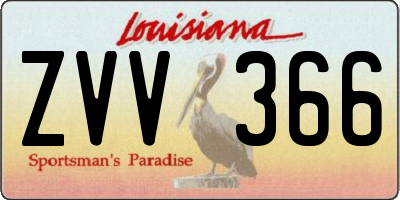 LA license plate ZVV366