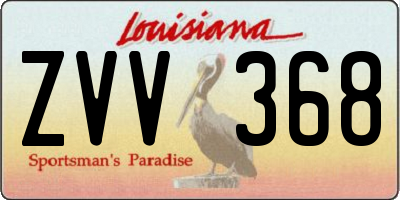 LA license plate ZVV368