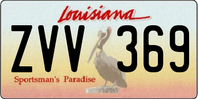 LA license plate ZVV369