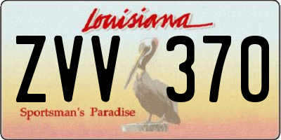 LA license plate ZVV370