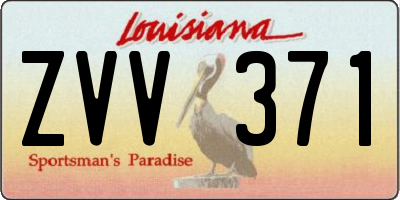 LA license plate ZVV371