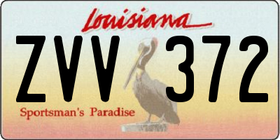 LA license plate ZVV372