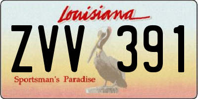 LA license plate ZVV391