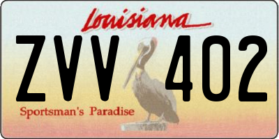 LA license plate ZVV402