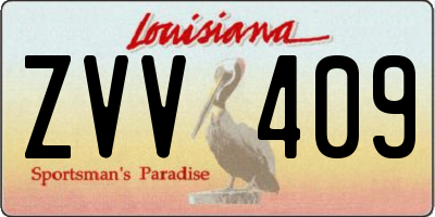 LA license plate ZVV409