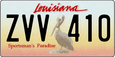 LA license plate ZVV410