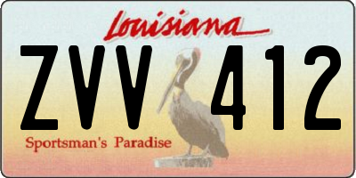 LA license plate ZVV412