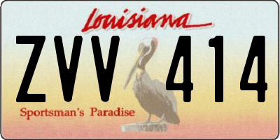 LA license plate ZVV414