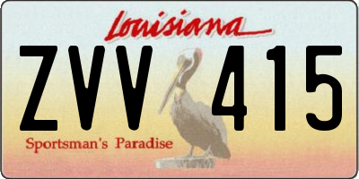 LA license plate ZVV415
