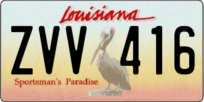 LA license plate ZVV416