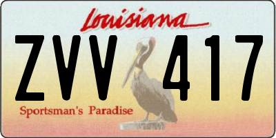 LA license plate ZVV417