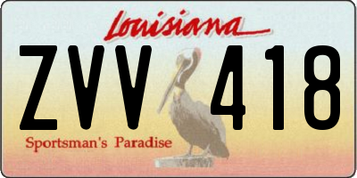 LA license plate ZVV418