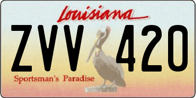 LA license plate ZVV420