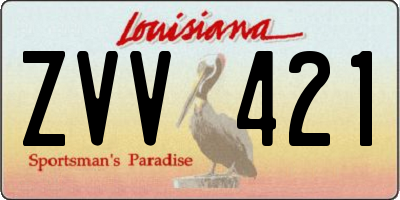 LA license plate ZVV421