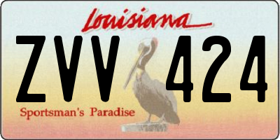 LA license plate ZVV424