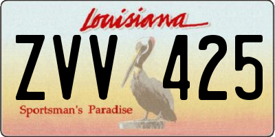 LA license plate ZVV425