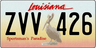 LA license plate ZVV426