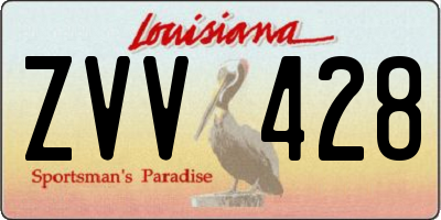 LA license plate ZVV428