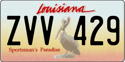 LA license plate ZVV429