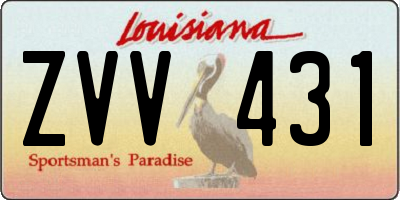 LA license plate ZVV431