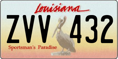 LA license plate ZVV432
