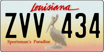 LA license plate ZVV434