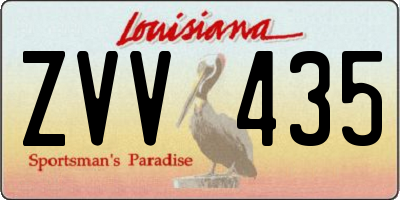 LA license plate ZVV435