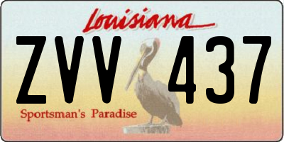 LA license plate ZVV437