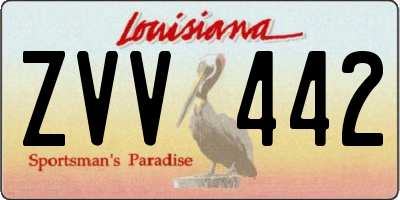 LA license plate ZVV442