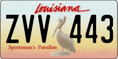 LA license plate ZVV443