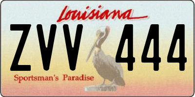 LA license plate ZVV444