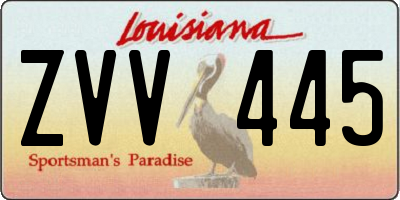 LA license plate ZVV445