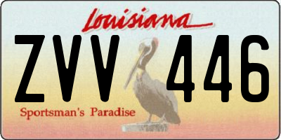 LA license plate ZVV446