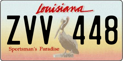 LA license plate ZVV448