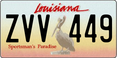 LA license plate ZVV449