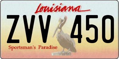 LA license plate ZVV450