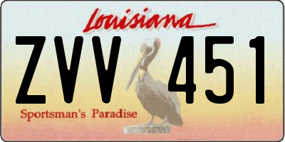 LA license plate ZVV451