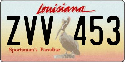 LA license plate ZVV453